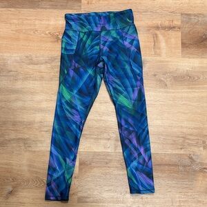 Old Navy Blue and Green High-Rise Leggings